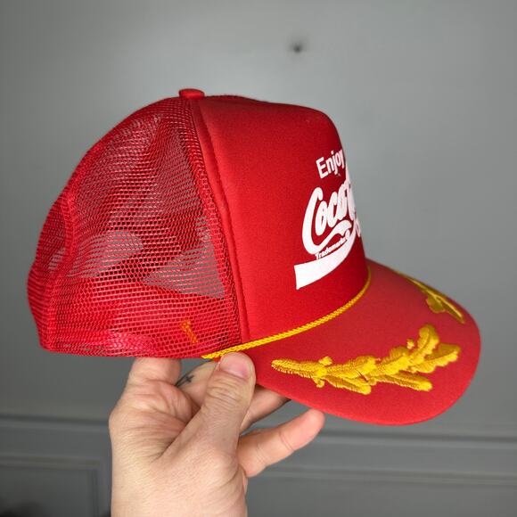 Vintage 1980s Coca-Cola Classic Scrambled Eggs Embroidered Red Trucker Hat - Picture 3 of 12